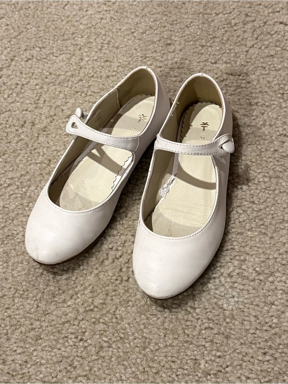 Girls Classic White Mary Jane Dress Flats with Strap